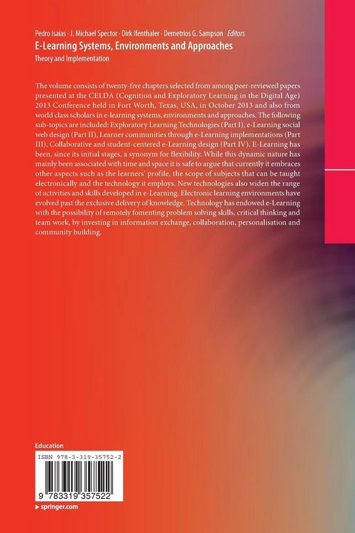 Produktbild: E-Learning Systems, Environments and Approaches
