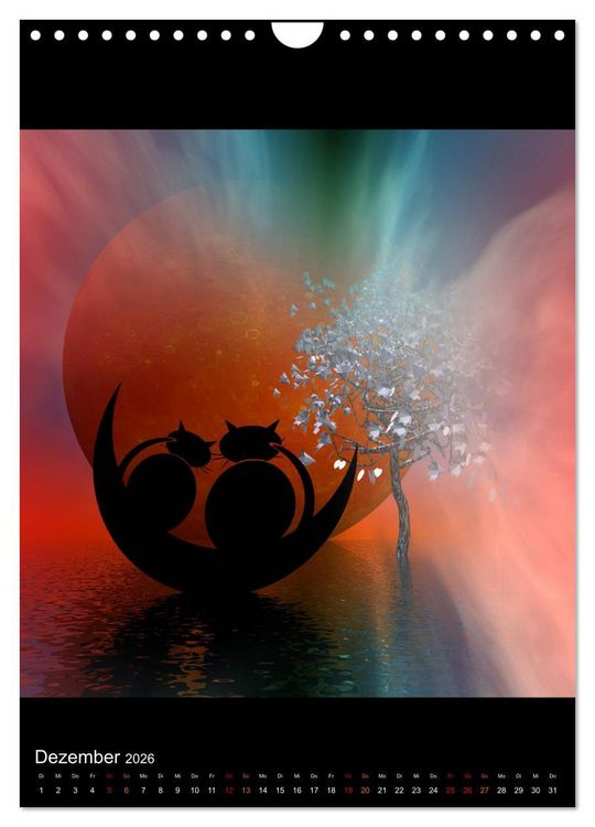 Produktbild: Mooncats - sie leben und sie tr&auml;umen (Wandkalender 2026 DIN A4 hoch), CALVENDO Monatskalender