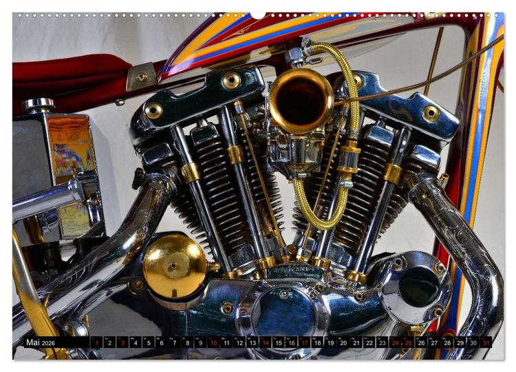Produktbild: Harley Classic Chopper (hochwertiger Premium Wandkalender 2026 DIN A2 quer), Kunstdruck in Hochglanz