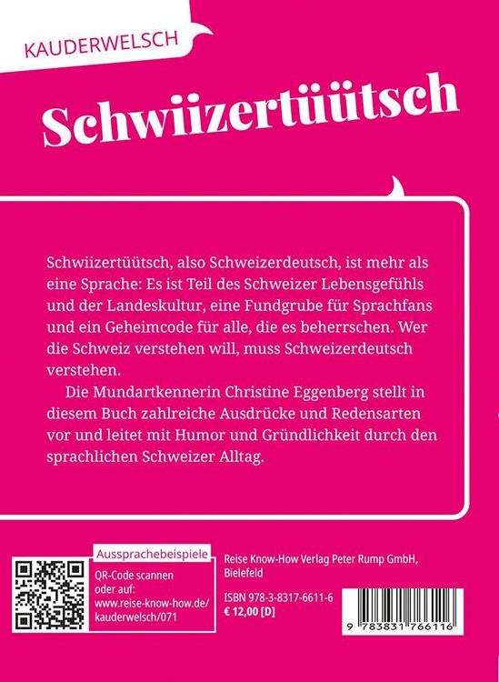 Produktbild: Reise Know-How Sprachf&uuml;hrer Schwiizert&uuml;&uuml;tsch - Das Deutsch der Eidgenossen