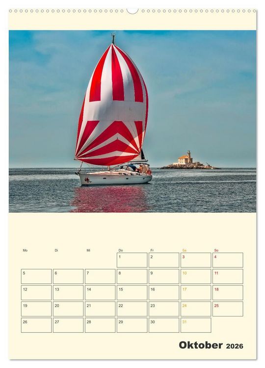Produktbild: Segeln bis zum Horizont (Wandkalender 2026 DIN A2 hoch), CALVENDO Monatskalender