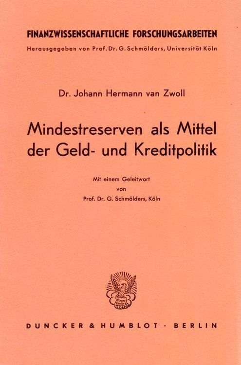 Produktbild: Mindestreserven als Mittel der Geld- und Kreditpolitik.