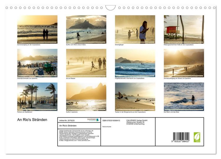 Produktbild: An Rio's Str&auml;nden (Wandkalender 2026 DIN A3 quer), CALVENDO Monatskalender