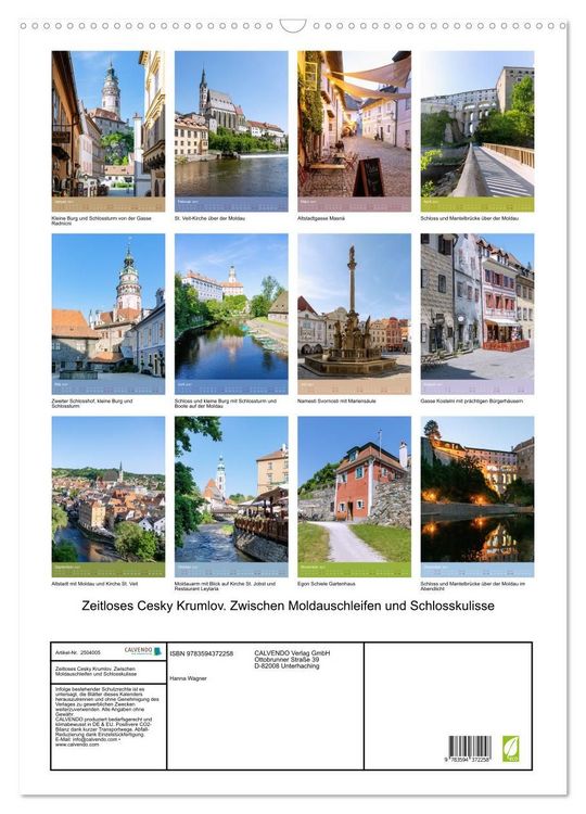 Produktbild: Zeitloses Cesky Krumlov. Zwischen Moldauschleifen und Schlosskulisse (Wandkalender 2027 DIN A2 hoch), CALVENDO Monatskalender