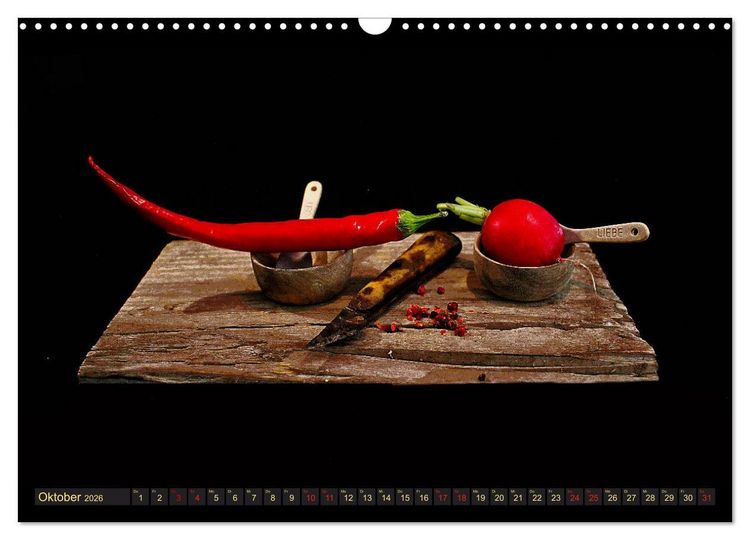 Produktbild: Scharfe Chili Fantasien - Creative Food Design (Wandkalender 2026 DIN A3 quer), CALVENDO Monatskalender