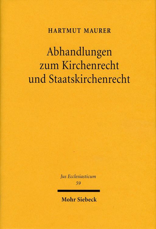 Produktbild: Abhandlungen zum Kirchenrecht und Staatskirchenrecht