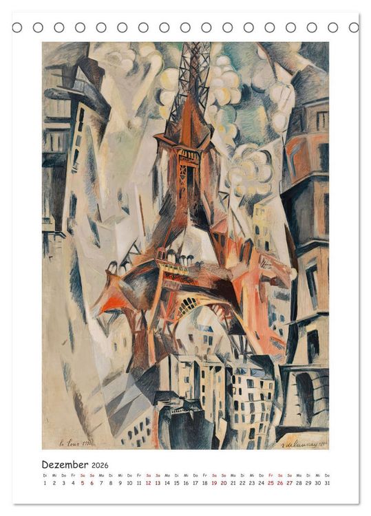 Produktbild: Eiffelturm - Robert Delaunay (Tischkalender 2026 DIN A5 hoch), CALVENDO Monatskalender