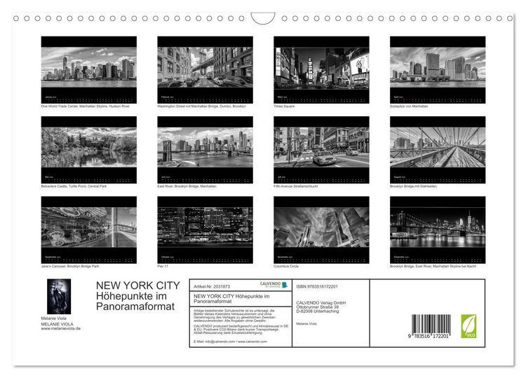 Produktbild: NEW YORK CITY H&ouml;hepunkte im Panoramaformat (Wandkalender 2026 DIN A3 quer), CALVENDO Monatskalender