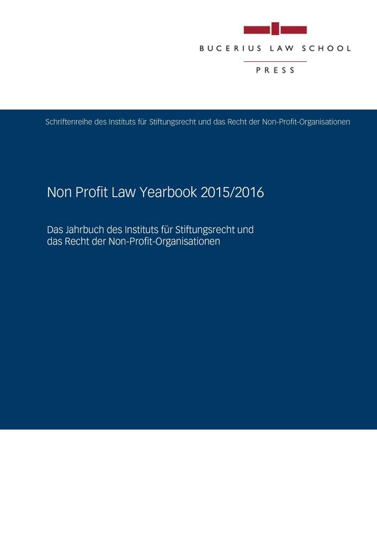 Produktbild: Non Profit Law Yearbook 2015/2016