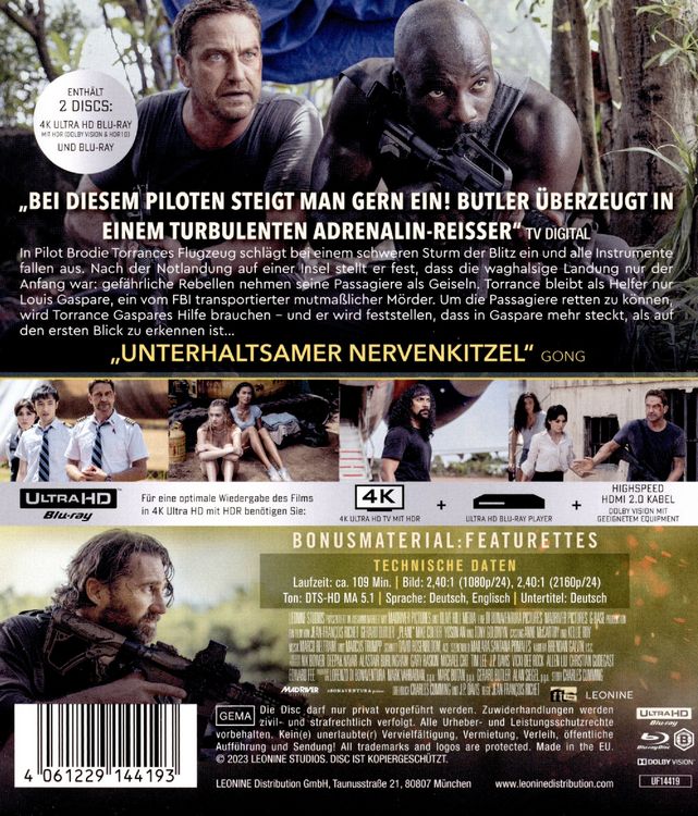 Produktbild: Plane (+ Blu-ray)