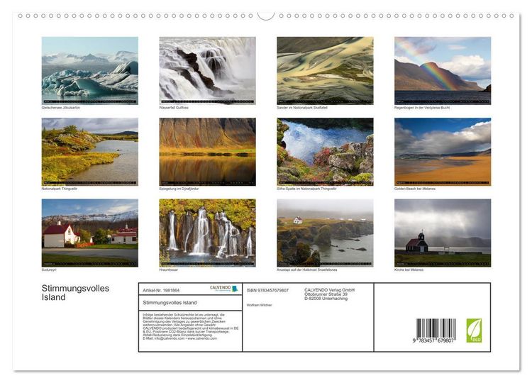 Produktbild: Stimmungsvolles Island (hochwertiger Premium Wandkalender 2026 DIN A2 quer), Kunstdruck in Hochglanz