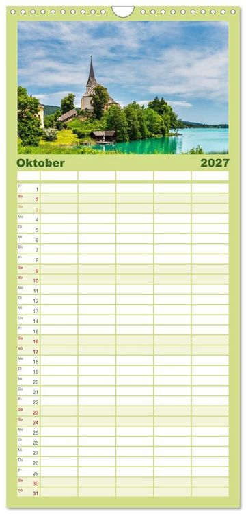 Produktbild: Familienplaner 2027 - Rund um den W&ouml;rthersee in &Ouml;sterreich mit 5 Spalten (Wandkalender, 21 x 45 cm) CALVENDO