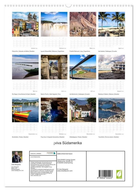 Produktbild: &iexcl;viva S&uuml;damerika (hochwertiger Premium Wandkalender 2026 DIN A2 hoch), Kunstdruck in Hochglanz