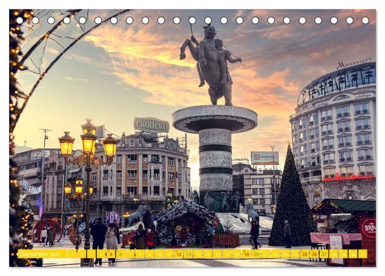 Produktbild: Skopje - Nordmazedoniens &uuml;berraschende Hauptstadt (Tischkalender 2026 DIN A5 quer), CALVENDO Monatskalender