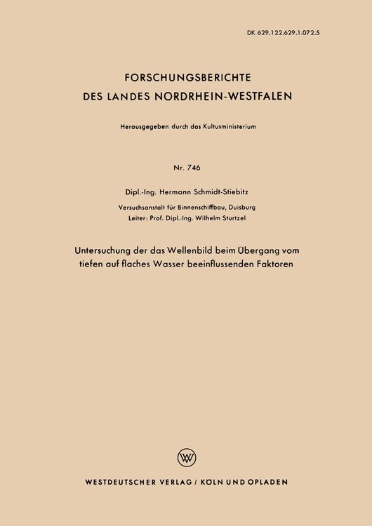 Produktbild: Untersuchung der das Wellenbild beim &Uuml;bergang vom tiefen auf flaches Wasser beeinflussenden Faktoren
