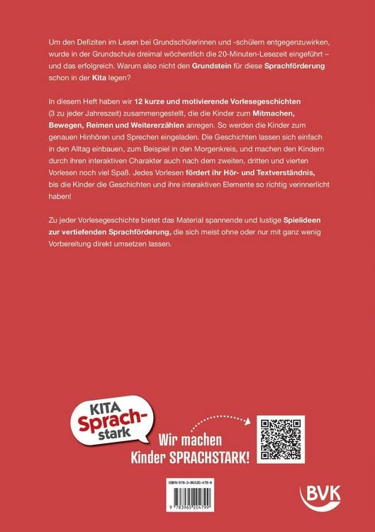 Produktbild: Kita Sprachstark: Vorlesegeschichten interaktiv Jahreszeiten