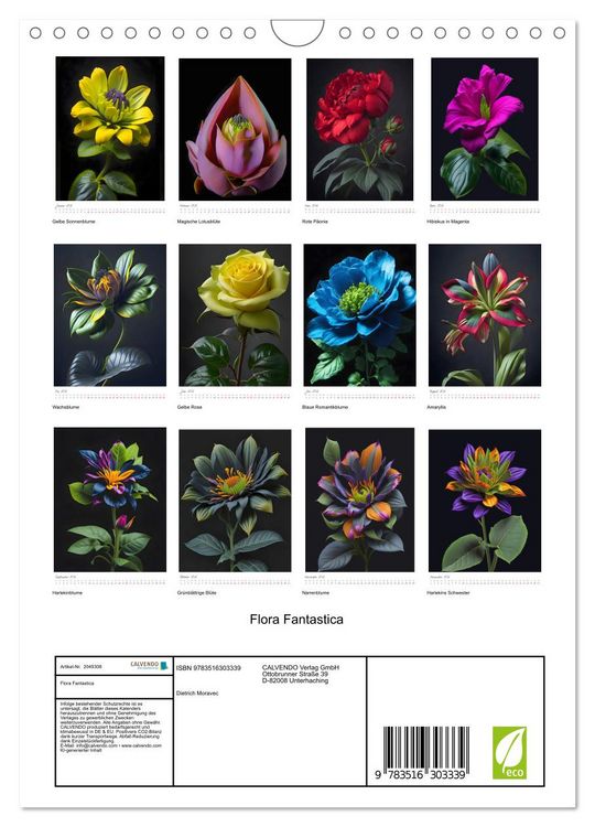 Produktbild: Flora Fantastica (Wandkalender 2026 DIN A4 hoch), CALVENDO Monatskalender