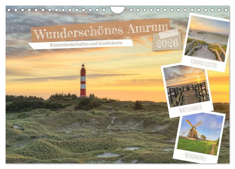 Produktbild: Wundersch&ouml;nes Amrum (Wandkalender 2026 DIN A4 quer), CALVENDO Monatskalender