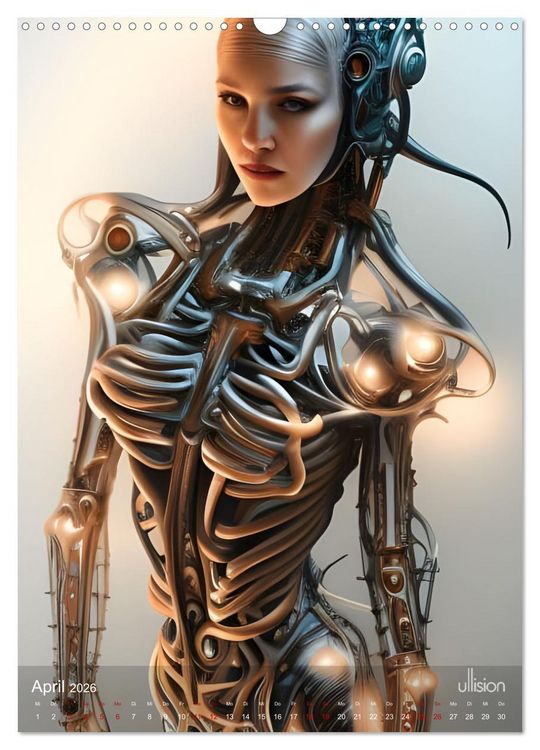 Produktbild: Biomechanic Portrait - Sch&ouml;nheit zwischen Mensch und Maschine (Wandkalender 2026 DIN A3 hoch), CALVENDO Monatskalender