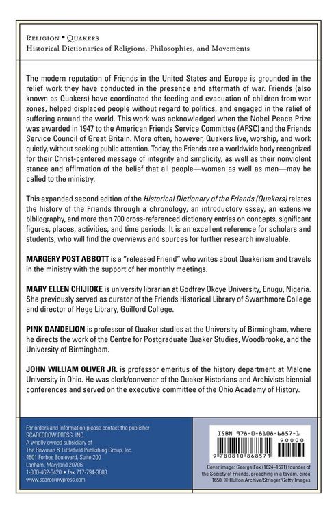 Produktbild: Historical Dictionary of the Friends (Quakers)