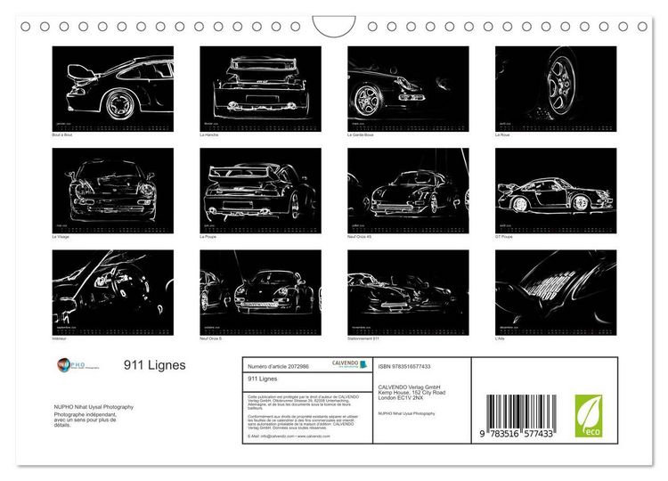 Produktbild: 911 Lignes (Calendrier mural 2026 DIN A4 vertical), CALVENDO calendrier mensuel