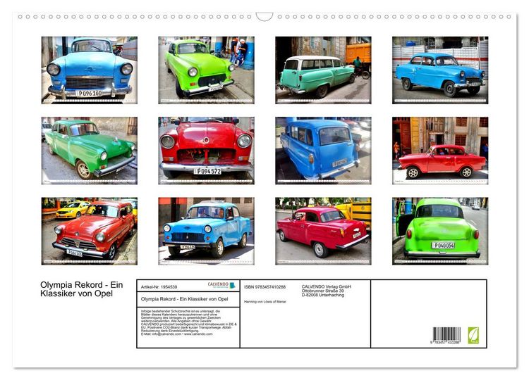 Produktbild: Olympia Rekord - Ein Klassiker von Opel (Wandkalender 2026 DIN A2 quer), CALVENDO Monatskalender