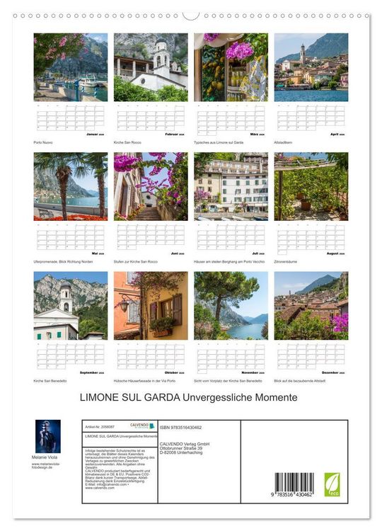 Produktbild: LIMONE SUL GARDA Unvergessliche Momente (hochwertiger Premium Wandkalender 2026 DIN A2 hoch), Kunstdruck in Hochglanz