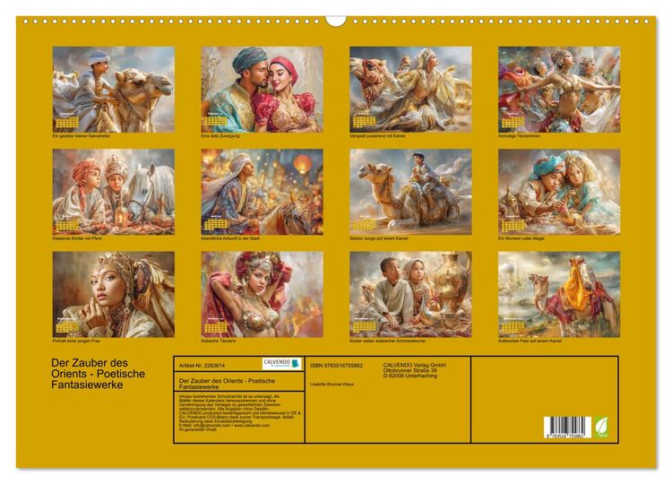 Produktbild: Der Zauber des Orients - Poetische Fantasiewerke (Wandkalender 2027 DIN A2 quer), CALVENDO Monatskalender