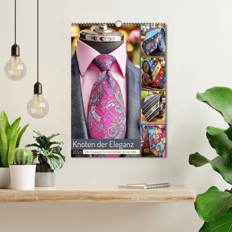 Produktbild: Knoten der Eleganz. Edle Krawatten f&uuml;r den Gentleman von Welt (Wandkalender 2026 DIN A3 hoch), CALVENDO Monatskalender