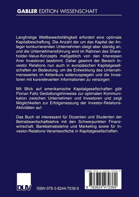 Produktbild: Investor Relations und Shareholder-Value
