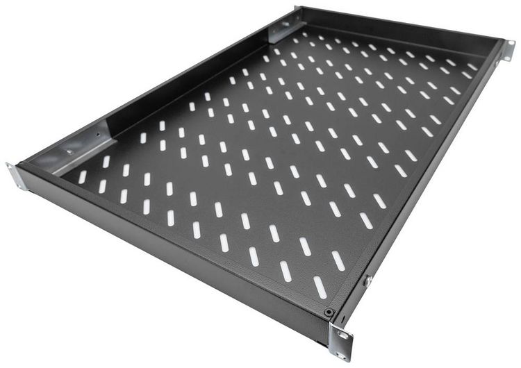 Produktbild: Digitus DN-97649 19 Zoll Netzwerkschrank-Ger&auml;teboden 1 HE variable Befestigungsschienen Geeignet f&uuml;r Schranktiefe: 1000 mm Schwarz (RAL 9005)