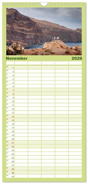 Produktbild: Familienplaner 2026 - Madeira - Paradies im Atlantik mit 5 Spalten (Wandkalender, 21 x 45 cm) CALVENDO