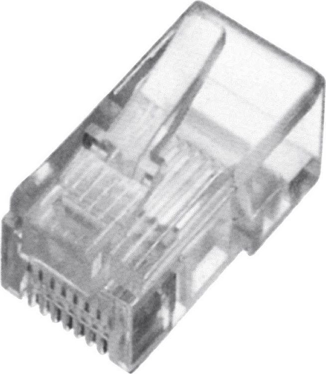 Produktbild: Digitus DN-MO-8-8-SR DIGITUS Modularstecker f&uuml;r Rundkabel, ungeschirmt, 100 Stk. DN-MO-8-8-SR RJ45 Stecker Polzahl Sensoren 8P8C Transparent 1 St.