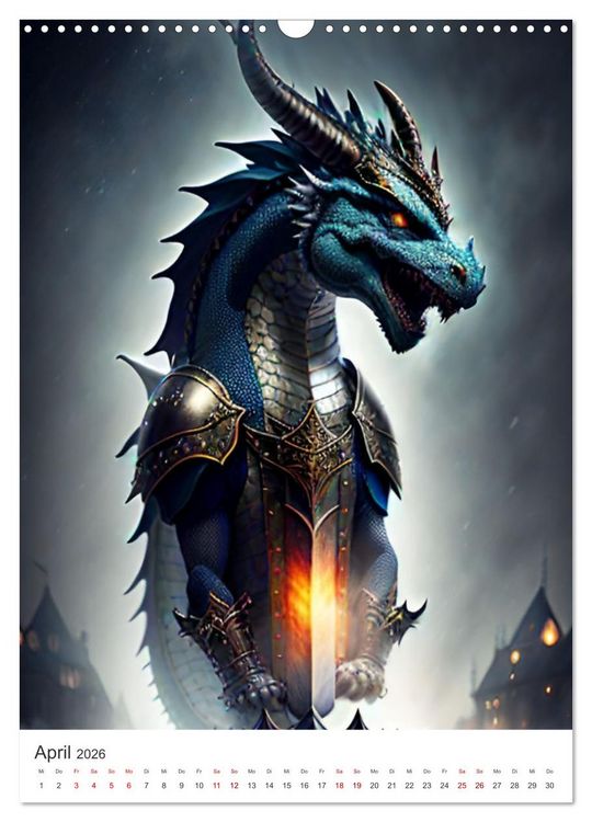 Produktbild: Die Magie der Drachen - Mystisches und Schauriges (Wandkalender 2026 DIN A3 hoch), CALVENDO Monatskalender