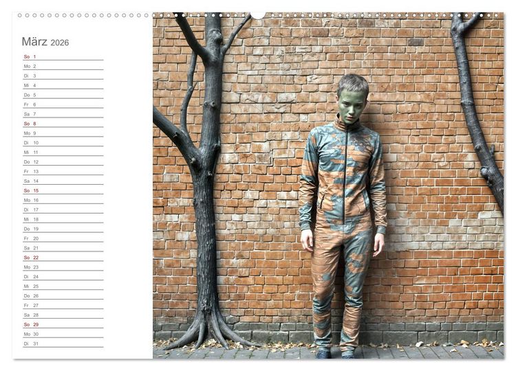 Produktbild: Tarnung und Illusion KI-Kunstvolle Verschmelzung von K&ouml;rper und Umgebung (hochwertiger Premium Wandkalender 2026 DIN A2 quer), Kunstdruck in Hochglanz