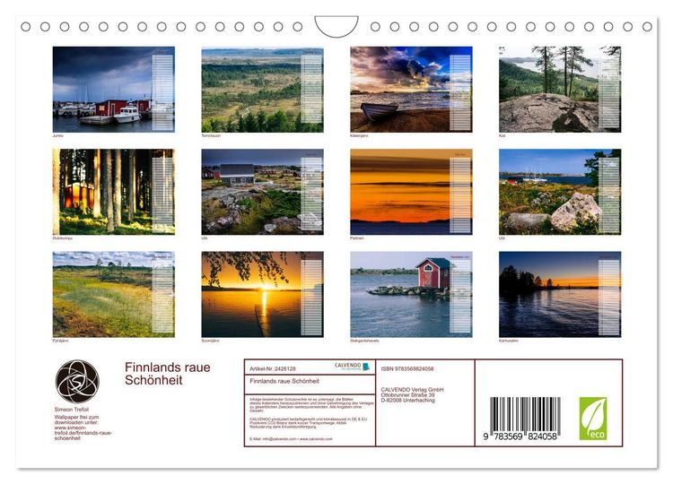 Produktbild: Finnlands raue Sch&ouml;nheit (Wandkalender 2027 DIN A4 quer), CALVENDO Monatskalender