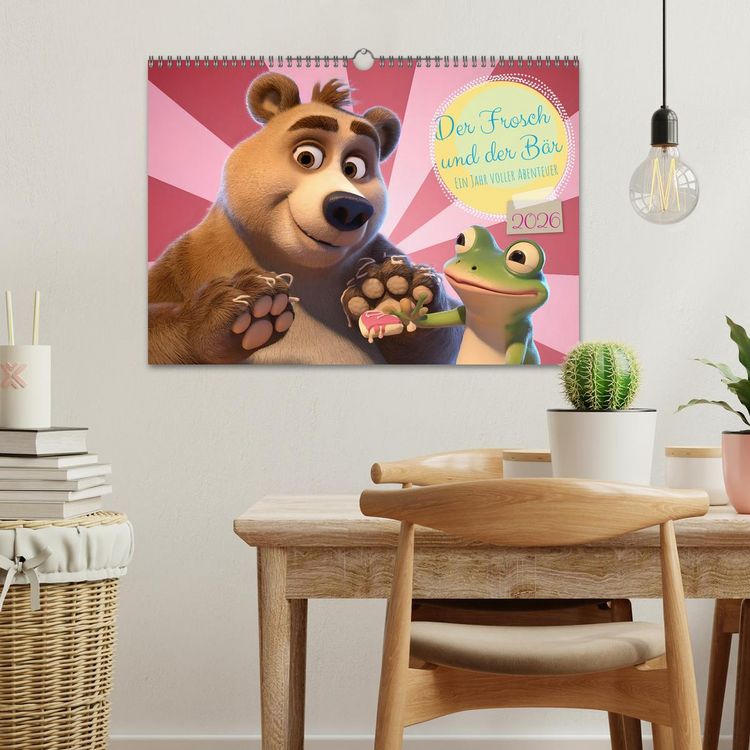 Produktbild: Der Frosch und der B&auml;r - Ein Jahr voller Abenteuer (Wandkalender 2026 DIN A3 quer), CALVENDO Monatskalender