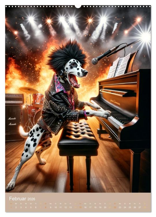Produktbild: Rockstar Dalmatiner (hochwertiger Premium Wandkalender 2026 DIN A2 hoch), Kunstdruck in Hochglanz