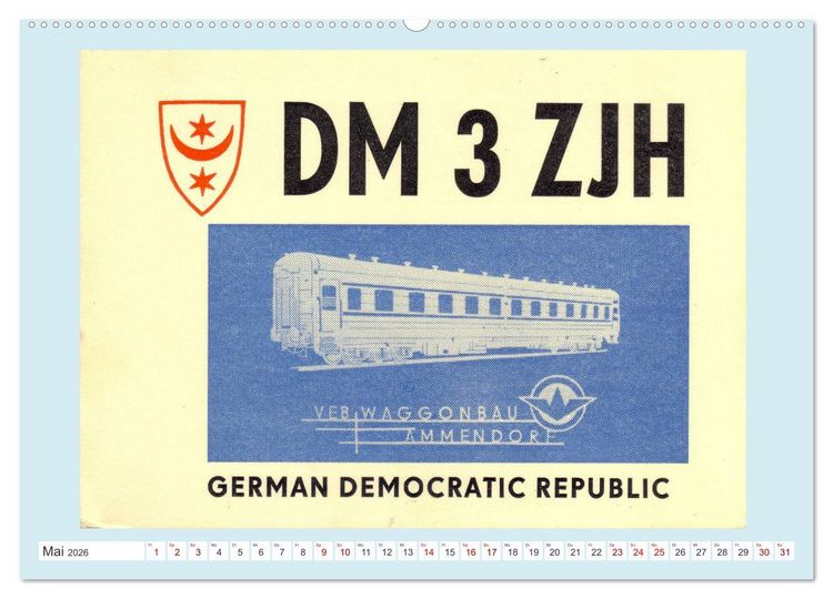 Produktbild: Amateurfunk in der DDR - Historische QSL-Karten (Wandkalender 2026 DIN A2 quer), CALVENDO Monatskalender