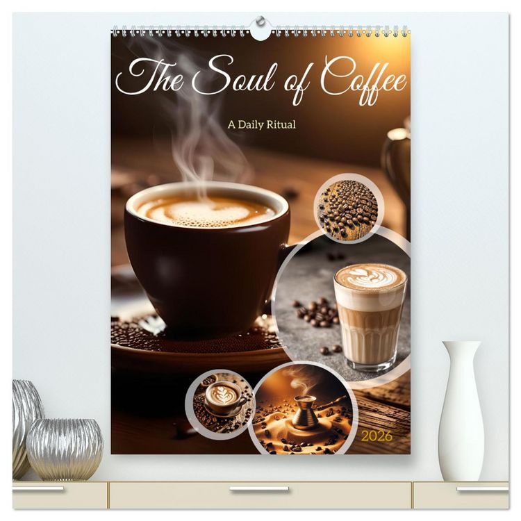 Produktbild: The Soul of Coffee - A Daily Ritual (High Quality Premium Wall Calendar 2026 DIN A2 portrait),CALVENDO 12 Month Wall Calendar