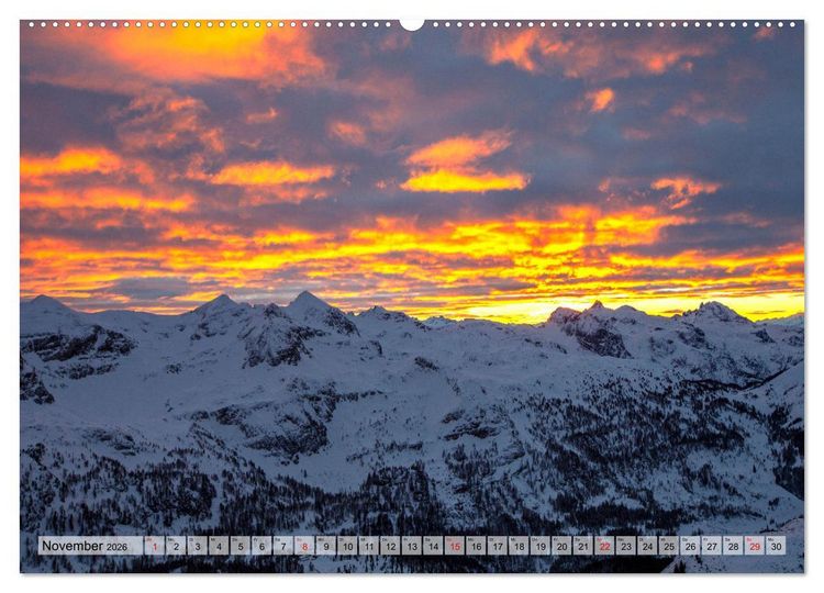 Produktbild: Alpengl&uuml;hen in den Bergen im Salzburger Land (hochwertiger Premium Wandkalender 2026 DIN A2 quer), Kunstdruck in Hochglanz