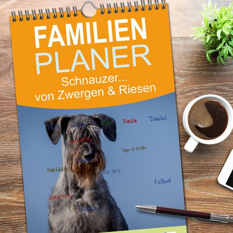 Produktbild: Familienplaner 2026 - Schnauzer... von Zwergen und Riesen 2026 mit 5 Spalten (Wandkalender, 21 x 45 cm) CALVENDO