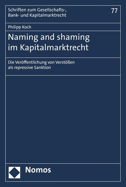 Produktbild: Naming and shaming im Kapitalmarktrecht