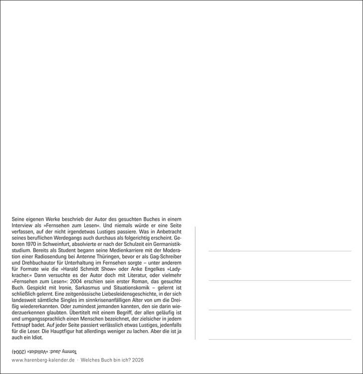 Produktbild: Welches Buch bin ich? Premium-Postkartenkalender 2026 - Literarischer Rätselkalender