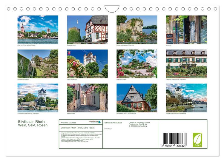 Produktbild: Eltville am Rhein - Wein, Sekt, Rosen (Wandkalender 2026 DIN A4 quer), CALVENDO Monatskalender