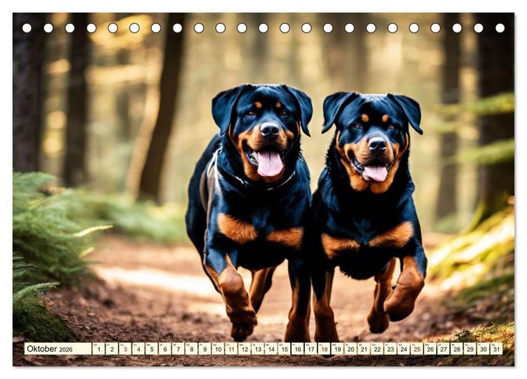Produktbild: Rottweiler - die Besch&uuml;tzer (Tischkalender 2026 DIN A5 quer), CALVENDO Monatskalender