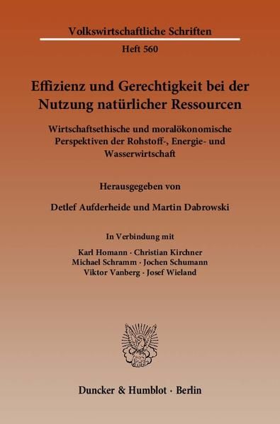 Produktbild: Effizienz und Gerechtigkeit bei der Nutzung nat&uuml;rlicher Ressourcen.