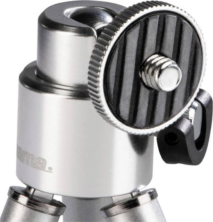 Produktbild: Hama Ball L Ministativ 1/4 Zoll Arbeitsh&ouml;he=14 - 21cm Silber Kugelkopf