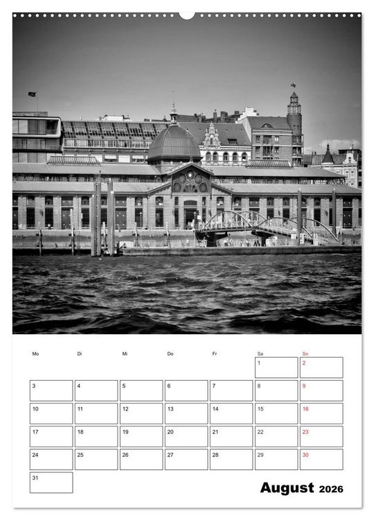 Produktbild: HAMBURG Monochrome Ansichten (hochwertiger Premium Wandkalender 2026 DIN A2 hoch), Kunstdruck in Hochglanz