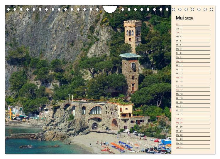 Produktbild: Cinque Terre - Malerische, vertr&auml;umte D&ouml;rfer an der ligurischen K&uuml;ste (Wandkalender 2026 DIN A4 quer), CALVENDO Monatskalender